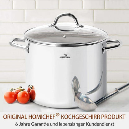 Großer Edelstahl-Suppentopf 15,1L mit Deckel – Nickelfrei & Robust