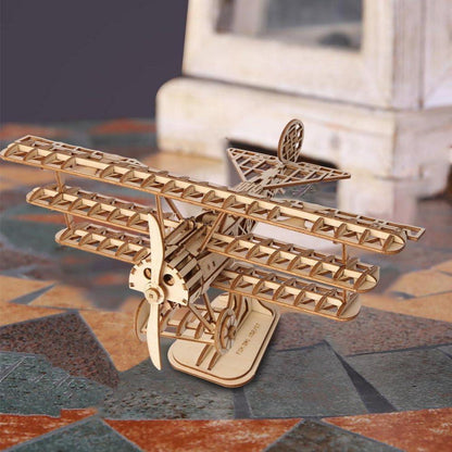 Rolife Woodcraft 3D Holz Puzzle Airplane DIY Kit für