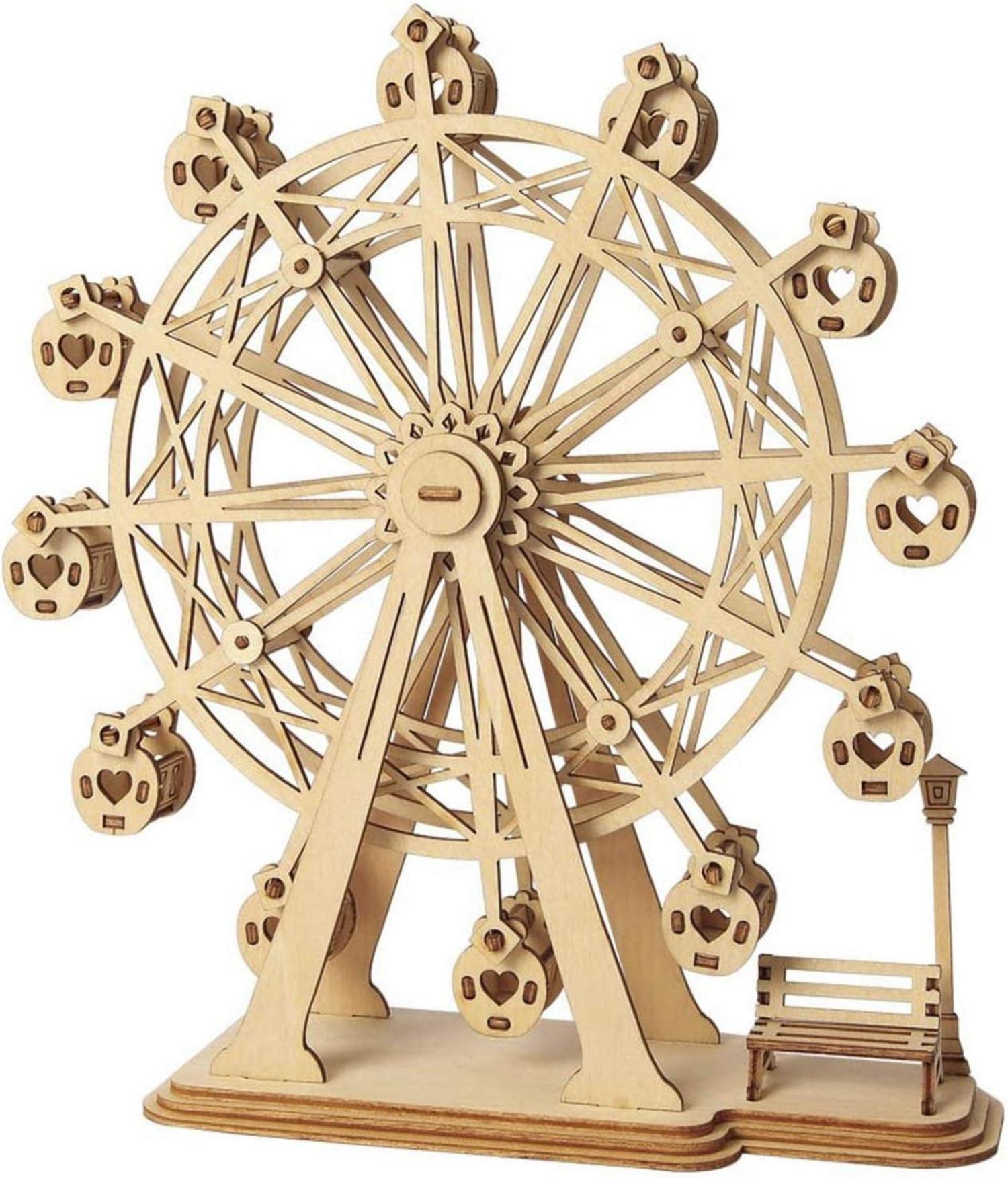 DIY Holz Riesenrad 3D-Puzzle für Kinder, Jugendliche und Erwachsene