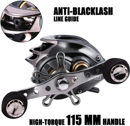 Sougayilang Baitcast-Rolle, 12+1BB, 8,2kg Drag, 7,0:1 Übersetzung