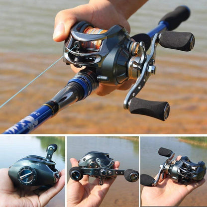Baitcast-Rolle 12 Lager 8,2 kg Drag Doppelbremsen Angelrolle 11+1BB
