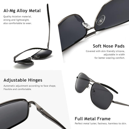 Polarisierte Herren Sonnenbrille Metallrahmen 100% UV-Schutz