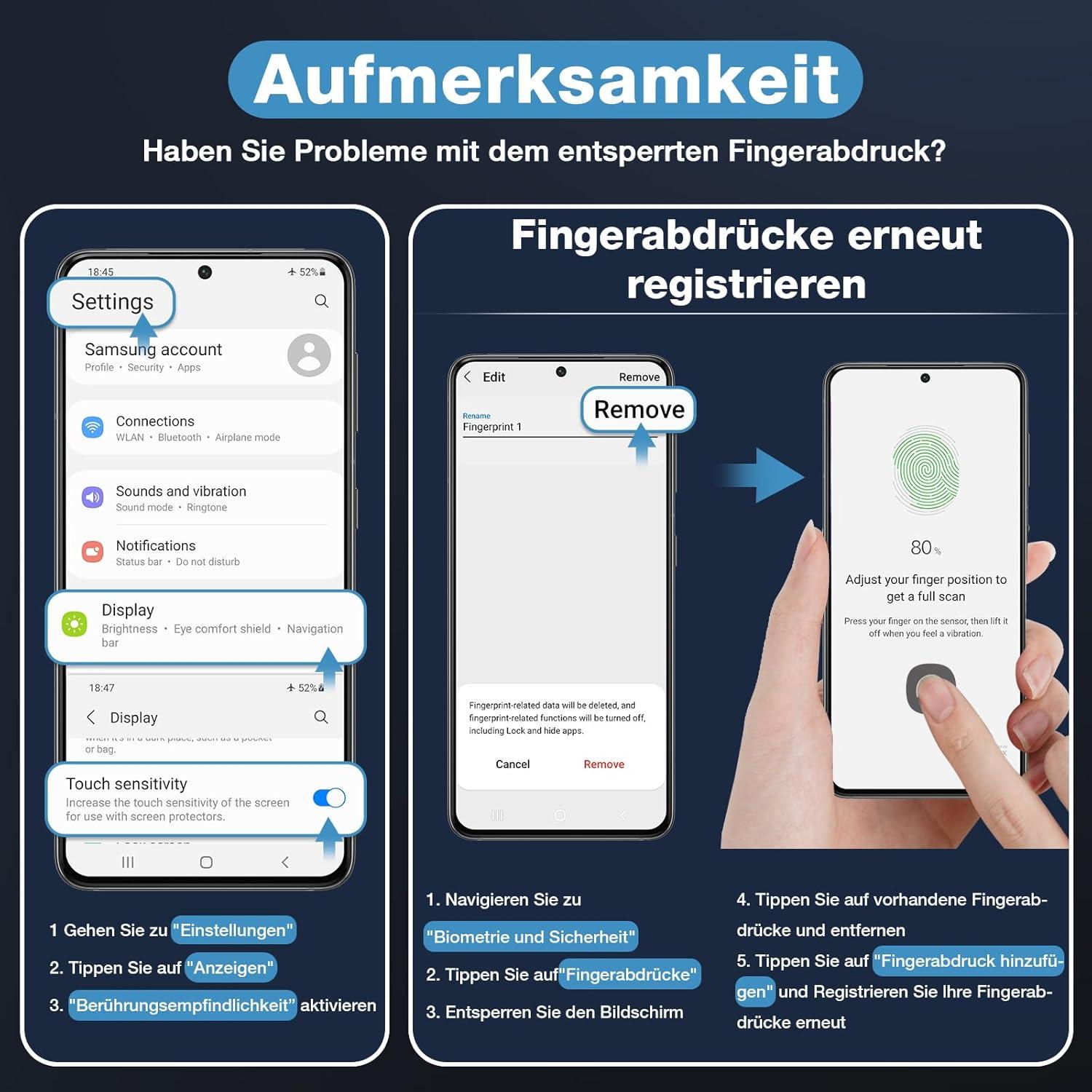 3x Schutzfolie Samsung Galaxy S22/S23 5G Panzerglas 9H HD Displayfolie