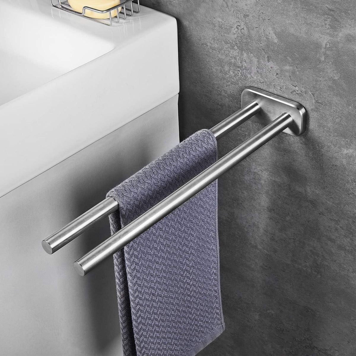 Edelstahl Handtuchhalter gebürstet 40cm Silber