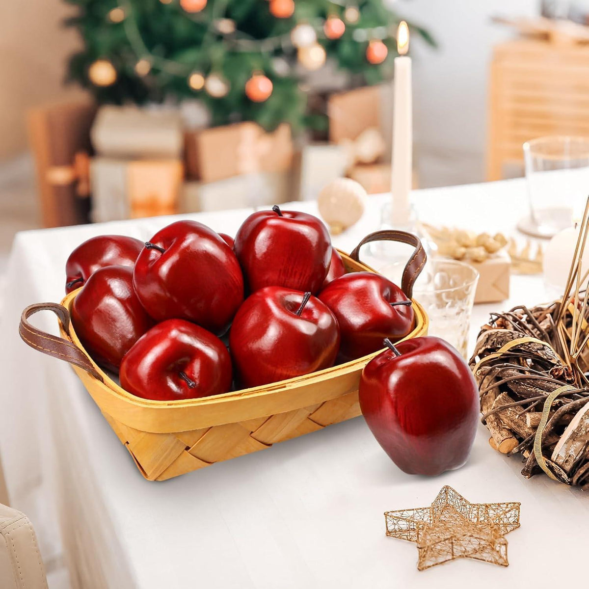 Künstliche Äpfel Rot 6 Stück Deko Früchte
