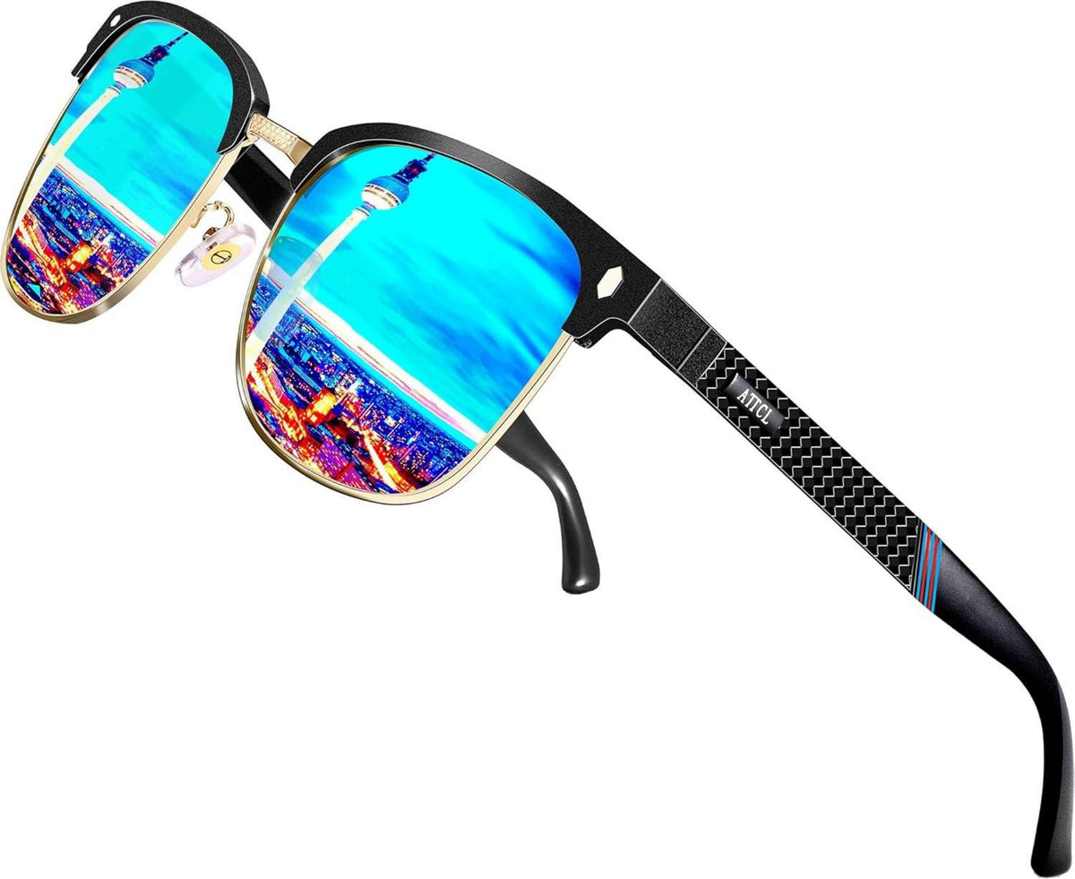 Polarisierte Sonnenbrille Al-Mg Metall Rahmen UV400 CAT 3