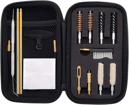 Handgun Cleaning Kit .357 9mm Pistol Bore Brush Jag Zippered Case