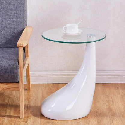 Beistelltisch Glas Hochglanz Rund Modern Couchtisch Nachttisch