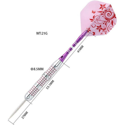 CUESOUL Pink Ladies Steel Tip Darts 21g with Slim Case