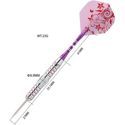 CUESOUL Pink Ladies Steel Tip Darts Set 23g - Free Shipping