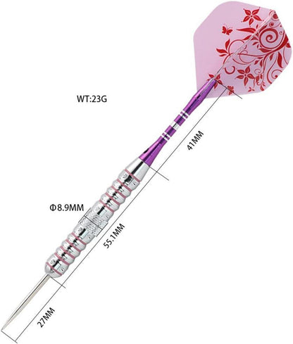 CUESOUL Pink Ladies Steel Tip Darts Set 23g - Free Shipping