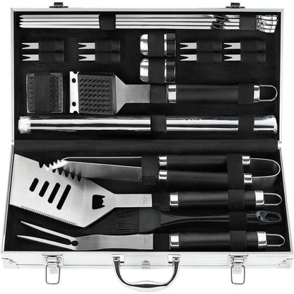 Grillbesteck Set 21 Teilig im Koffer Geschenke für Männer
