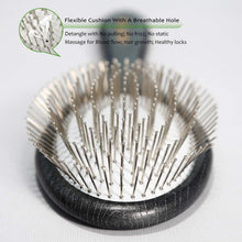 Antistatische Paddle Detangler Haarbürste mit Metallborsten