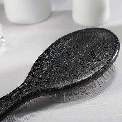 Antistatische Paddle Detangler Haarbürste mit Metallborsten