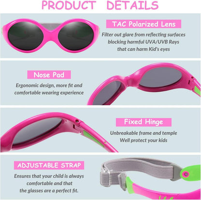 Polarisierte UV400 Sonnenbrille für Kinder Sportbrille Teens 0-24