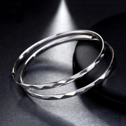 Große Silber 925 Creolen – Hoop Ring Ohrringe Damen