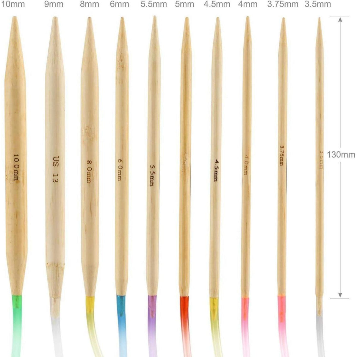Bambus Stricknadel Set mit Zubehör – 10 Paar Rundstricknadeln