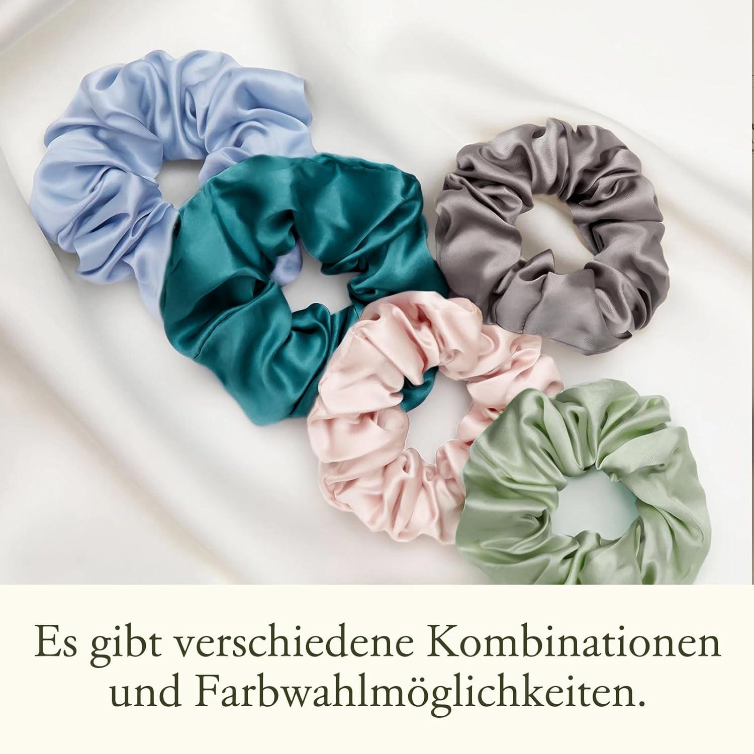 Seidenhaarbänder Haargummis Schwarz 100% Seide MEHRWEG 1er Pack