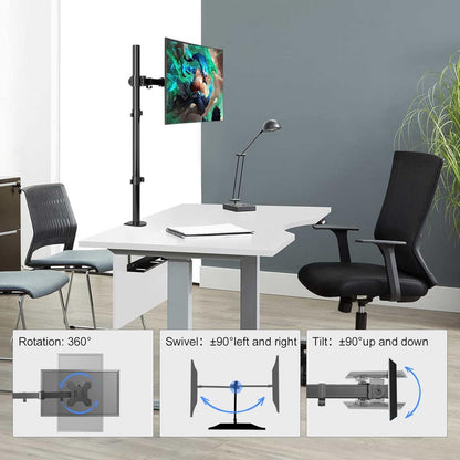 Suptek Monitor Halterung 1 Monitor 13-32 Zoll Tischhalterung 80cm Stange
