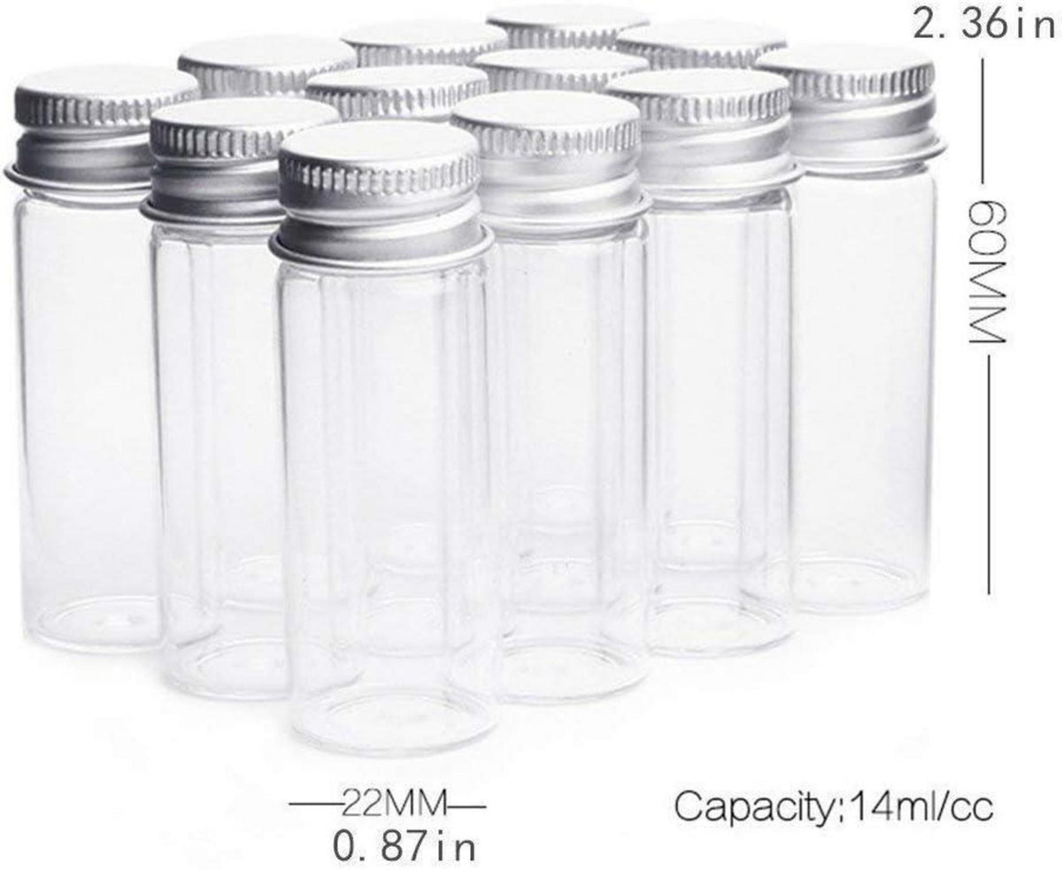 Danmu Art 12 Stücke 14ml Klarglas Candy Flaschen Aluminium