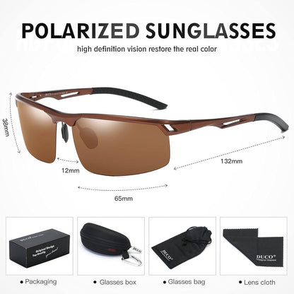 Polarisierte Al-Mg Sportsonnenbrille für Herren Retro Design 8550