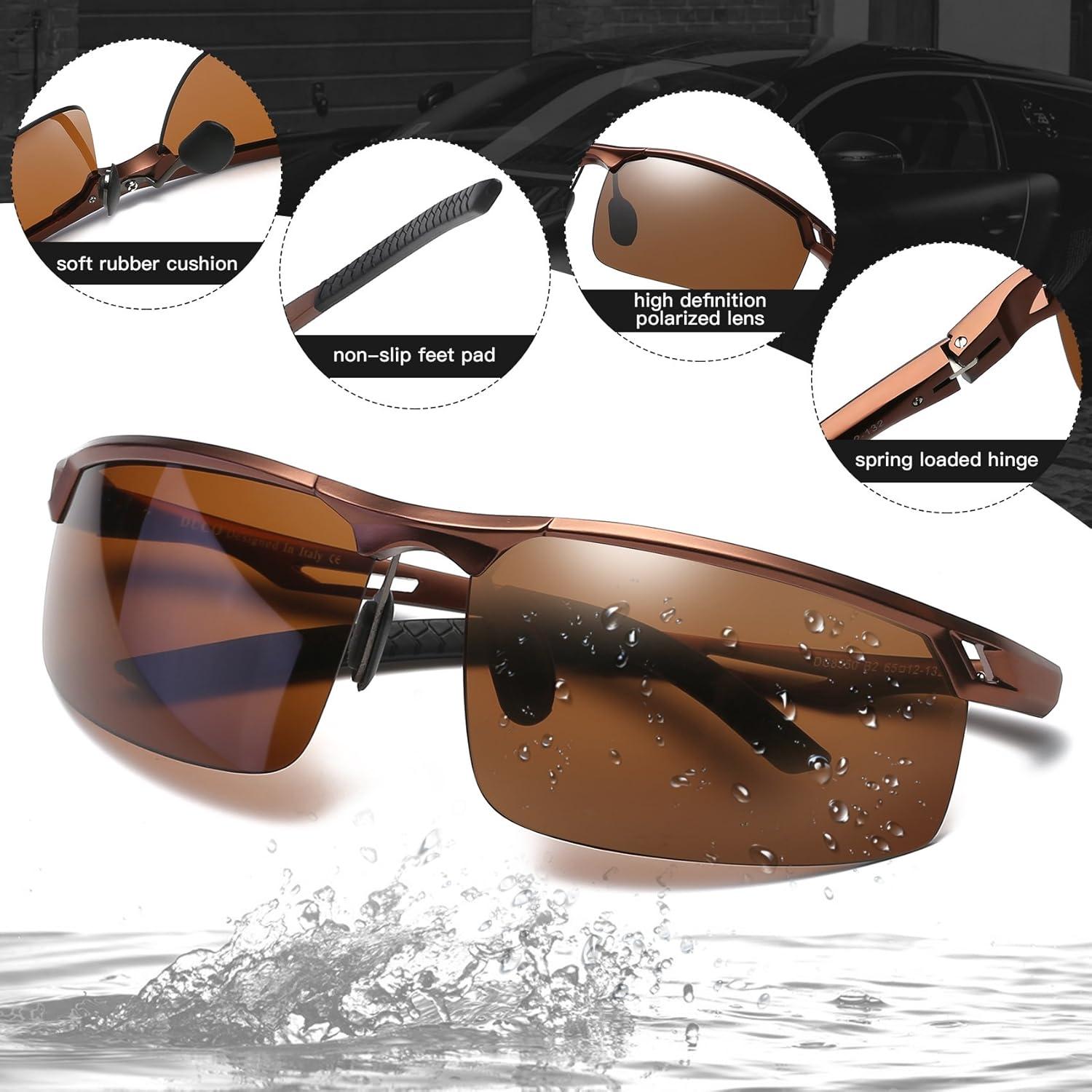 Herren Polarisierte Sportbrille Ultraleicht Al-Mg Metallrahmen