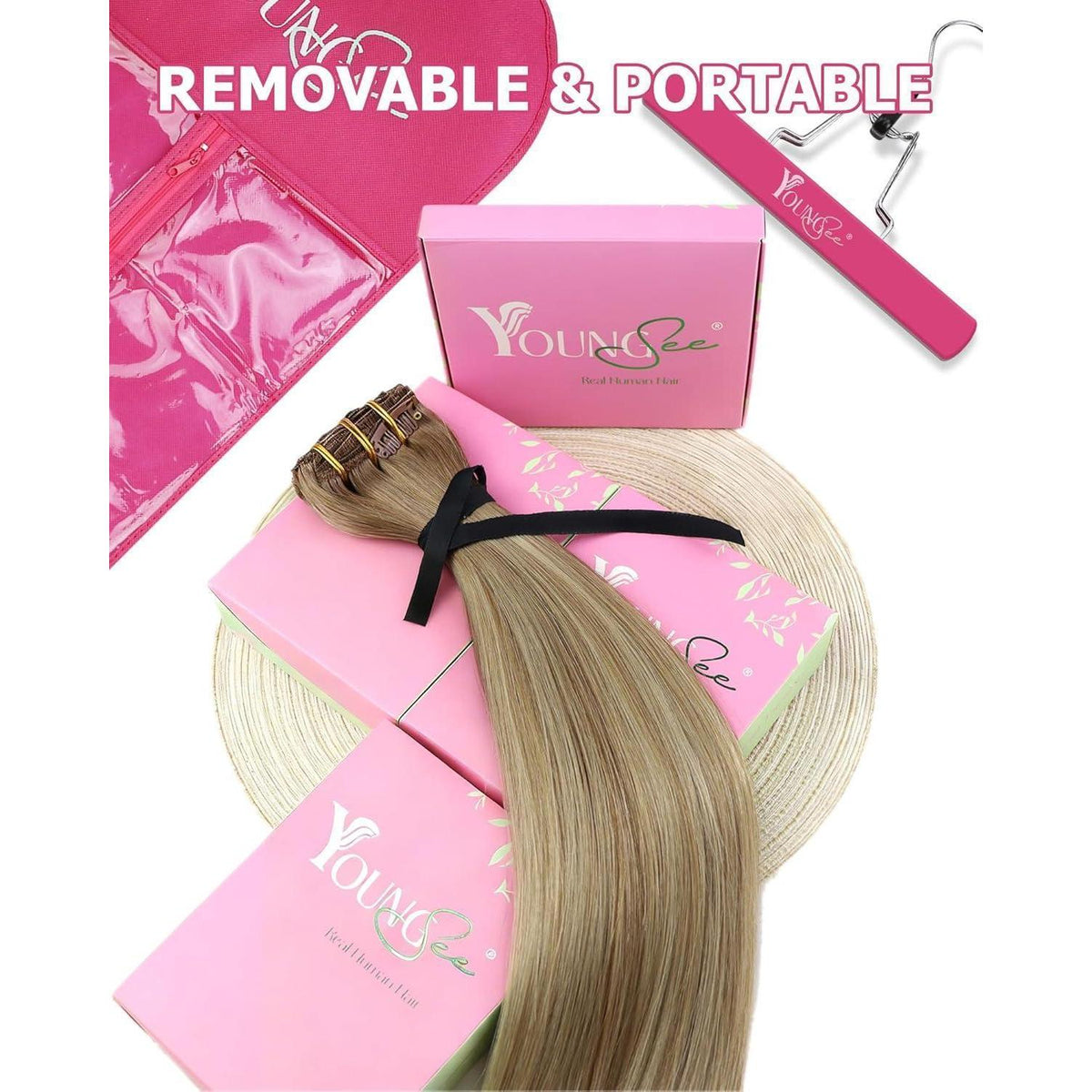 Clip-in Echthaar Extensions Ombre 40cm – Remy Haare, 120g