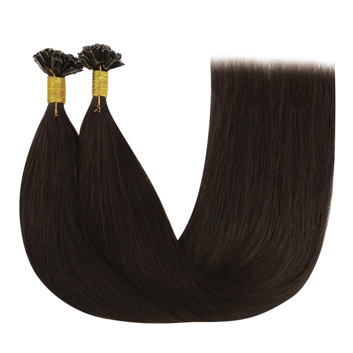 Echthaar Bondings Dunkelbraun 50cm – Keratin U-Tip Extensions