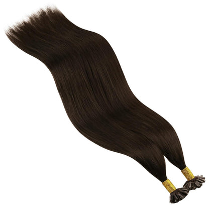 Echthaar Bondings Dunkelbraun 50cm – Keratin U-Tip Extensions