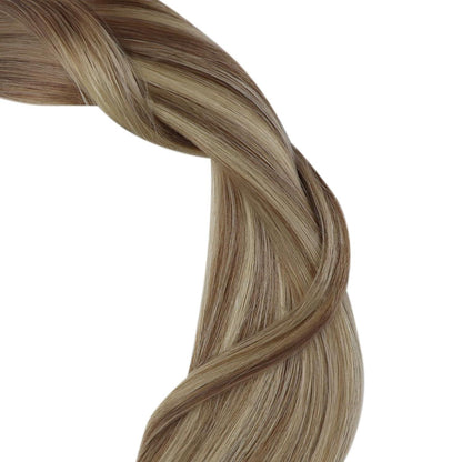 Echthaar Tape-in Extensions Hellbraun Ombre Blond 40cm