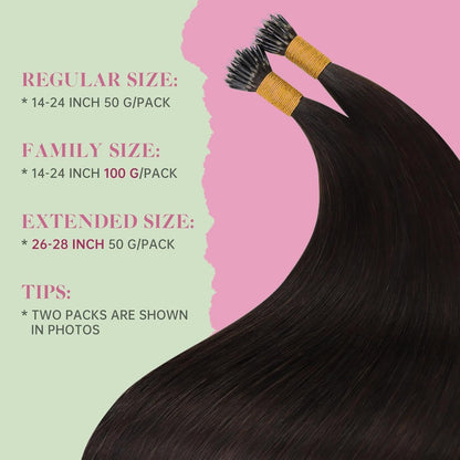 Nanoring Extensions Braun 45cm – Echthaar Haarverlängerung