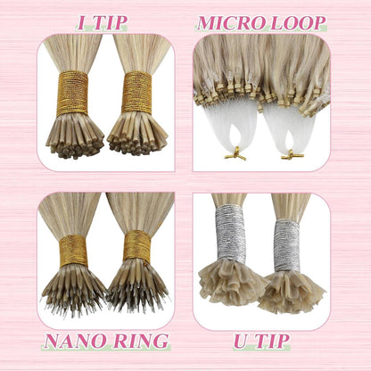 Echthaar Bondings Blond 50cm – 50g Keratin U Tip Extensions