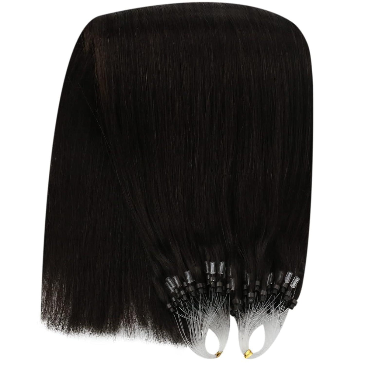 Echthaar Haarverlängerung Braun 55cm – Micro Ring Extensions
