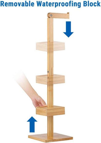 Bambus Toilettenpapierhalter ohne Bohren Stand WC Rollenhalter Organizer