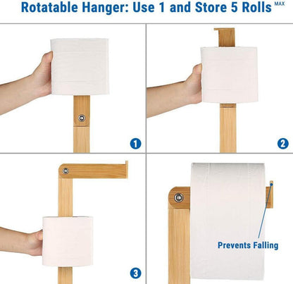 Bambus Stand Toilettenpapierhalter ohne Bohren Ersatzrollenhalter 72cm