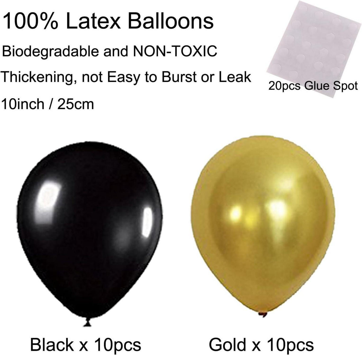 ZERODECO Geburtstagsdeko Schwarz Gold Pompoms Luftballon Fans Fächer