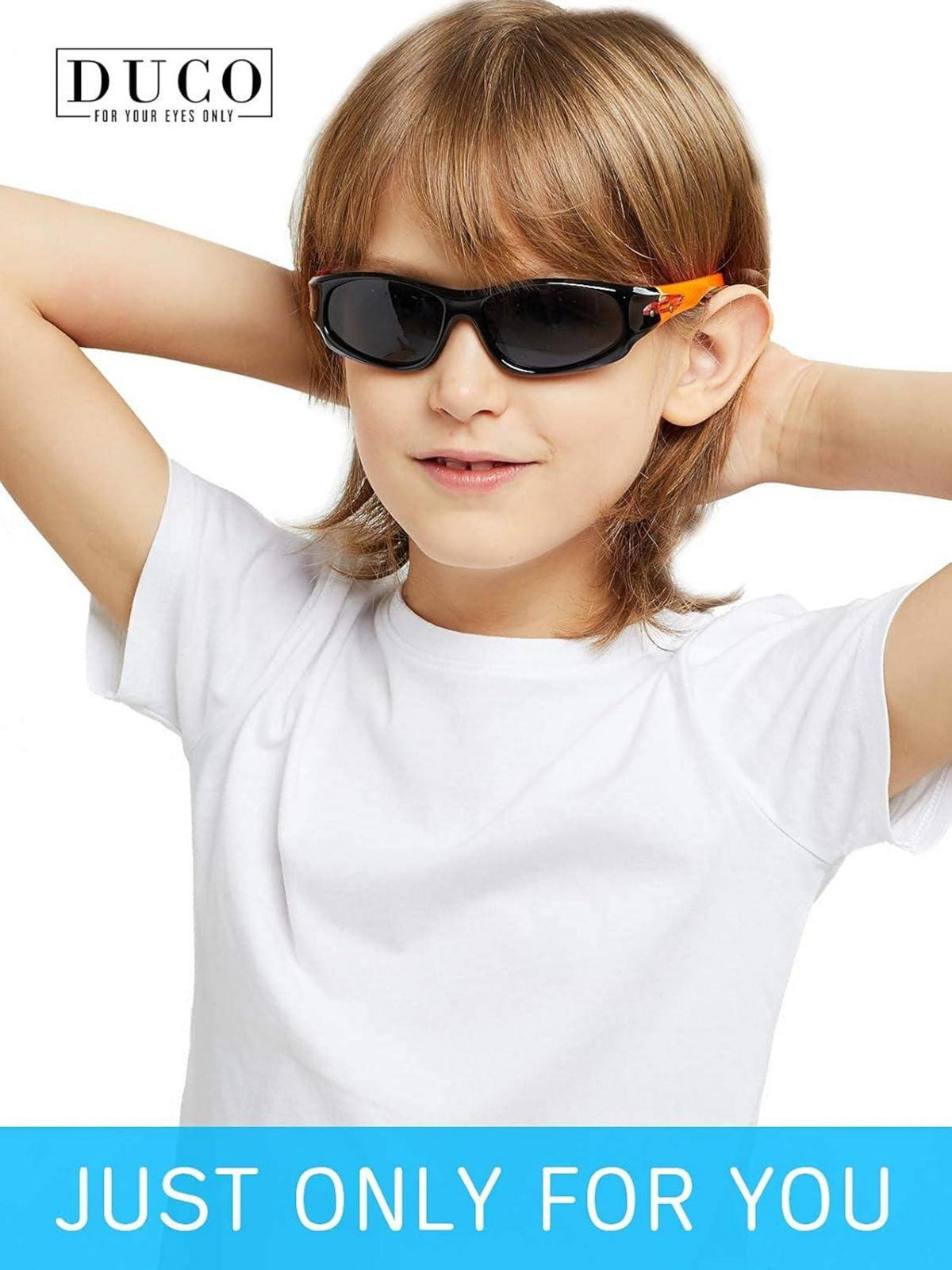 DUCO Kinder Sport Sonnenbrille Polarisierte Flexibler Rahmen 3-10 Jahre UV400 Schutz