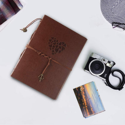 Fotoalbum zum Selbstgestalten, Vintage Scrapbook, Gästebuch, 60 Schwarze Seiten in Lederoptik