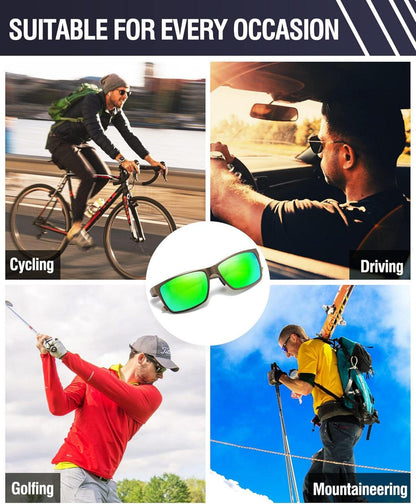 Polarisierte Sonnenbrille Herren Rechteckig Metallrahmen Kohlefaser