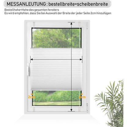 Plissee ohne Bohren Klemmrollos Plissee Rollo 100x100cm Weiß