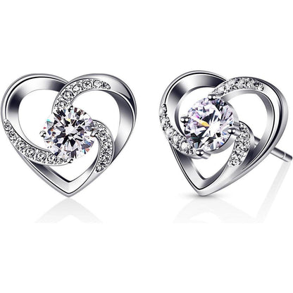 B.Catcher Herz Ohrringe 925 Sterling Silber Zirkonia