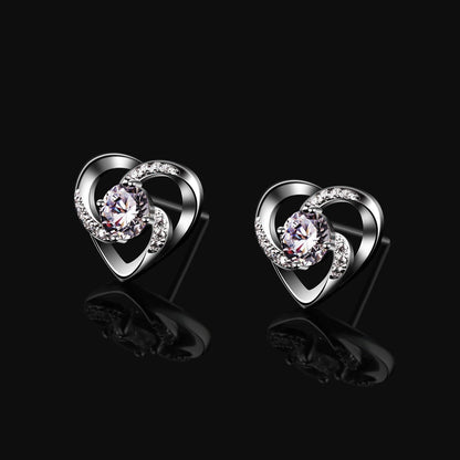 B.Catcher Herz Ohrringe 925 Sterling Silber Zirkonia