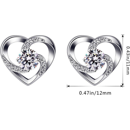 B.Catcher Herz Ohrringe 925 Sterling Silber Zirkonia