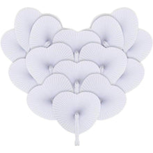 Weißer Handfächer Herzform Hochzeit Gäste Geschenk 24Stk