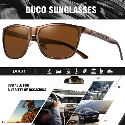 Polarisierte Herren Sonnenbrille Vintage Retro Rechteck Metallrahmen