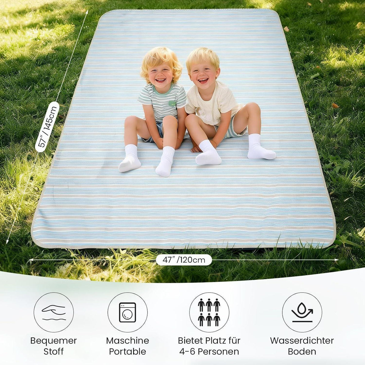 Weiden Picknickkorb Set für 4 Personen mit Besteck & Decke
