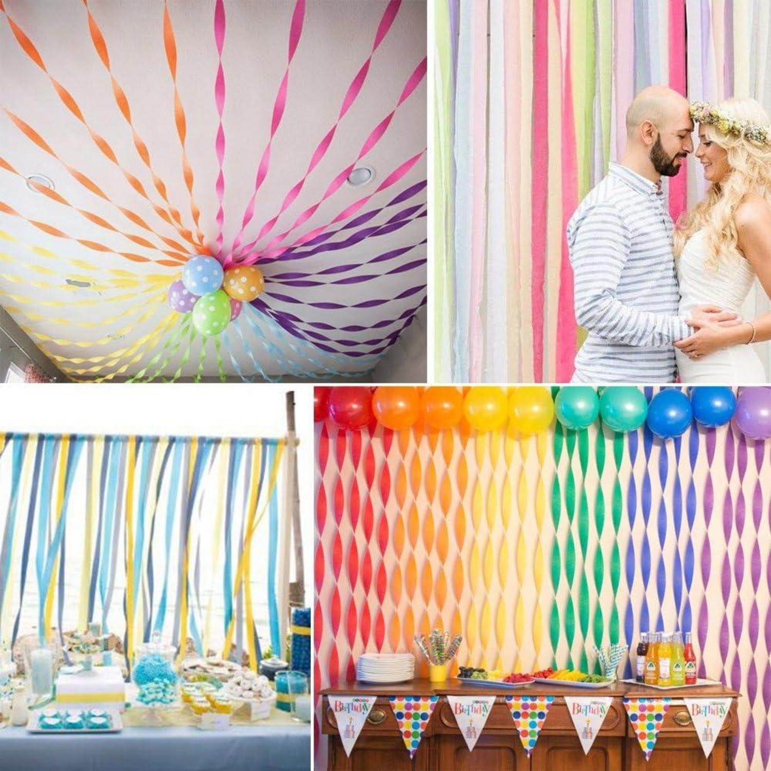 30 Rollen Kreppbänder Bunt 12 Farben Krepppapier Party Deko 3.5cm*10m