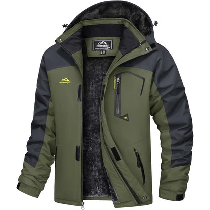 Herren Winterjacke wasserdicht warm gefüttert Armeegrün XL