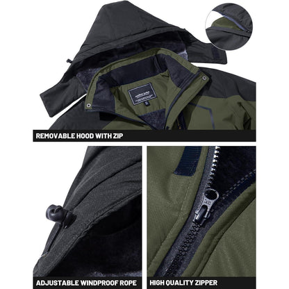 Herren Winterjacke wasserdicht warm gefüttert Armeegrün XL
