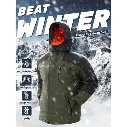 Herren Winterjacke wasserdicht warm gefüttert Armeegrün XL